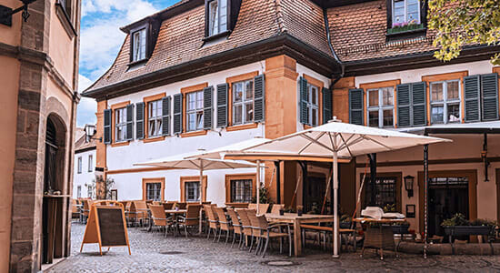 Outdoor restaurant in Germany.